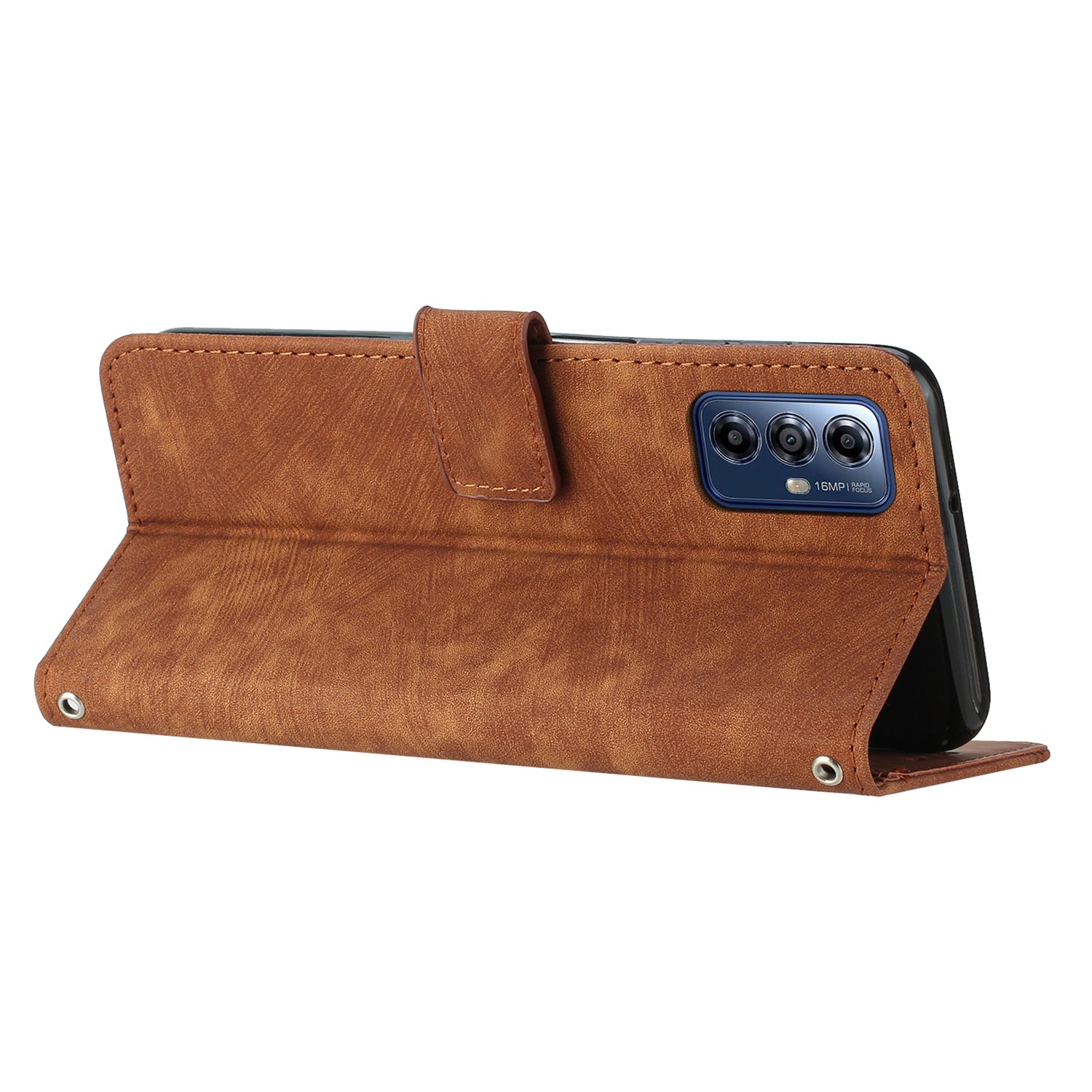 For Motorola Moto G Play (2024) 4G PU Leather Stand Cover Line Wallet Phone Case Skin Touch Feeling - Brown For Motorola Moto G Play (2024) 4G PU Leather Stand Cover Line Wallet Phone Case Skin Touch Feeling - Brown